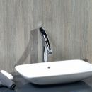 Aufsatzwaschtisch mit Rückwand Eiche Silber