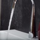 Dekor Grafit hinter dem Waschtisch