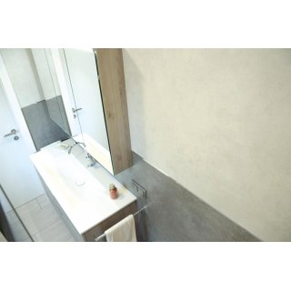 Duschrckwand 8 mm Universal, Hhe 257 cm, Breite 64 cm, Dekor Sichtbeton Licht, Oberflche Feinstruktur