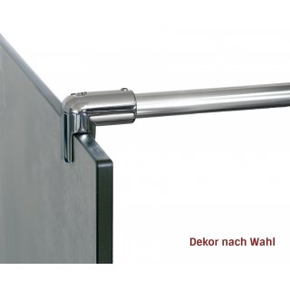 Freistehende Seitenwand 10 mm Kompakt, Breite 90 cm, Hhe 201 cm, Profile silber glnzend, schwarzer Kern, Dekor beidseitig Sichtbeton Licht, Oberflche Feinstruktur