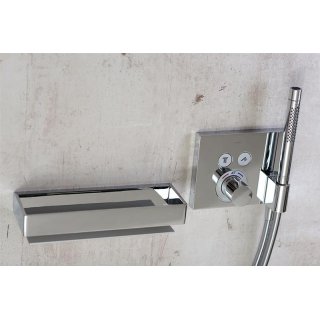 Duschrckwand 8 mm Universal, Hhe 257 cm, Breite 130 cm, Dekor Effektputz, Oberflche Keramikstruktur