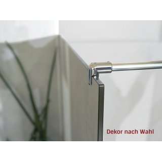 Freistehende Seitenwand 10 mm Kompakt, Breite 80 cm, Hhe 201 cm, Profile silber glnzend, schwarzer Kern, Dekor beidseitig Marmor Morastbraun, Oberflche Feinstruktur