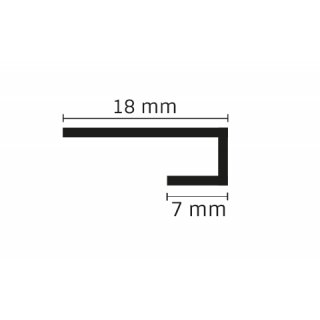Abschlussprofil für 4 mm SPA Multiboard, schwarz matt, Länge 280 cm