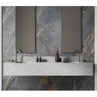 SPA Multiboard 4 mm,H�he 280 cm, Breite123 cm, Dekor Marmor Platinbraun, Oberfl�che Steinstruktur