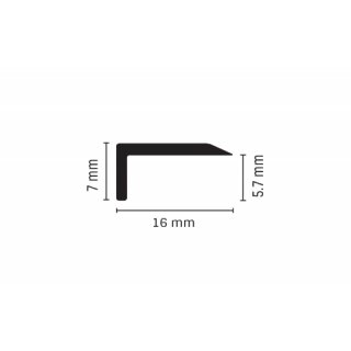 Eck- und Abschussprofil L für 3 mm Sanierungsrückwand, 7 x 16  mm, silber eloxiert, Länge 270 cm