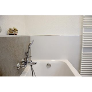 Duschrckwand 8 mm Universal, Hhe 255 cm, Breite 64 cm, Dekor Hellgrau, Oberflche Feinstruktur